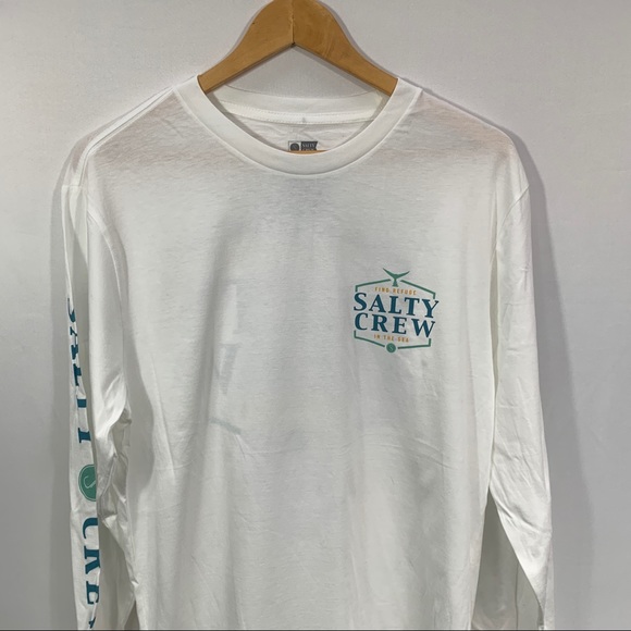 Salty Crew Mens Printed Sleeve Classic Logo Long Sleeve T-Shirts Size Small New - Picture 4 of 5